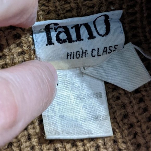 Vintage lamb wool blend knit cardigan camel brown Medium - Picture 2 of 6